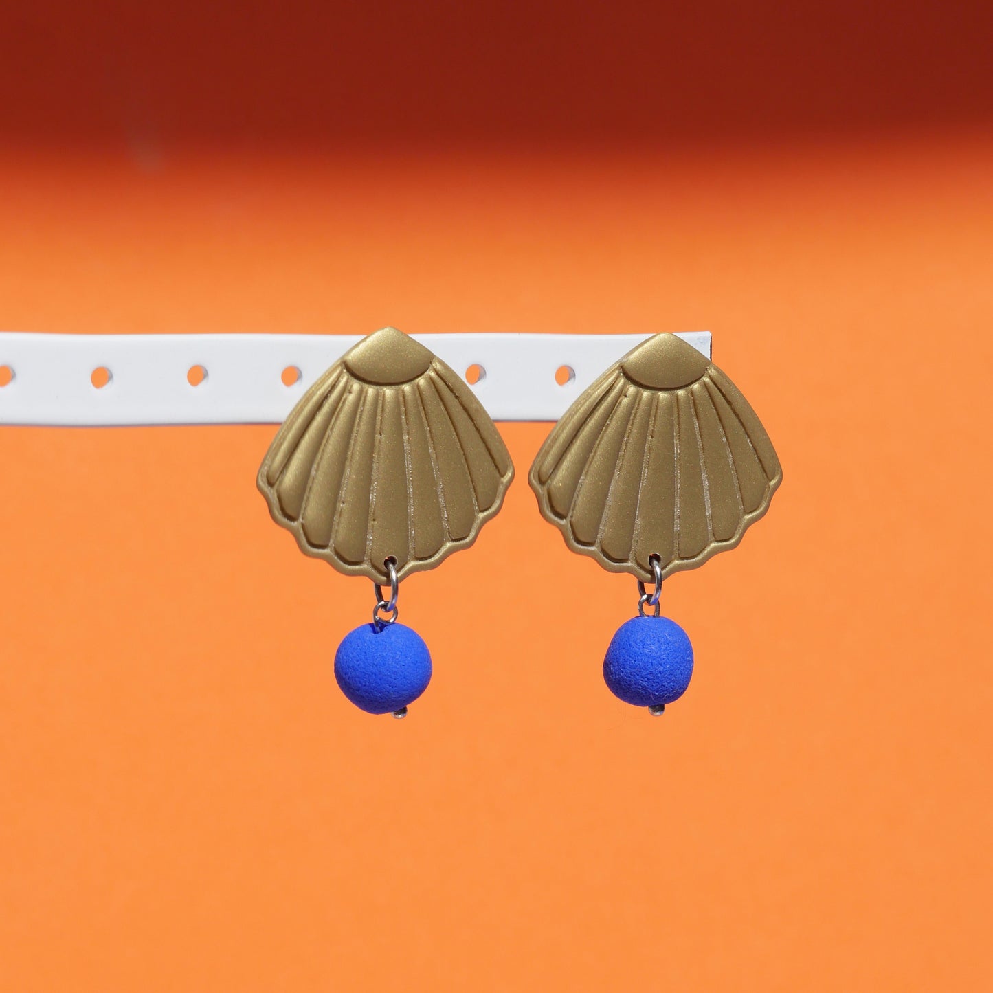 Earrings - Golden shell &amp; blue pearl | Garance Collection