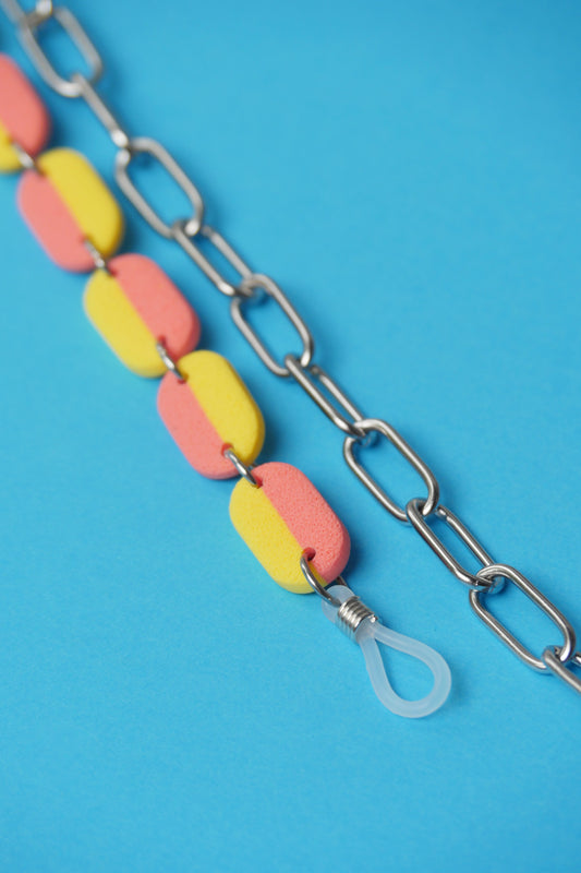 Garance eyeglass chain - two-tone coral &amp; yellow | Accessories