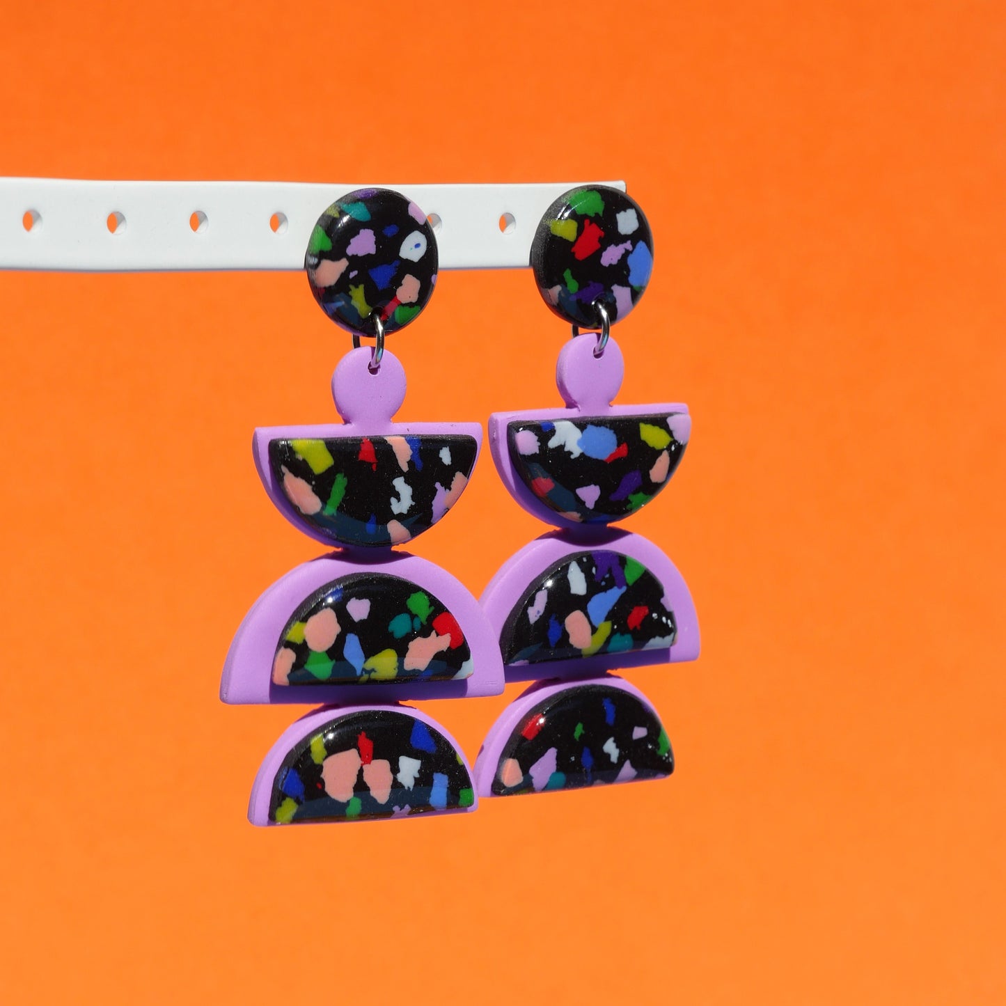 Dangle Earrings - Half Circle &amp; Confetti | Doris Collection