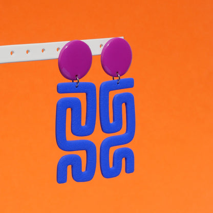 Earrings - Zig zag blue &amp; fushia | Doris Collection