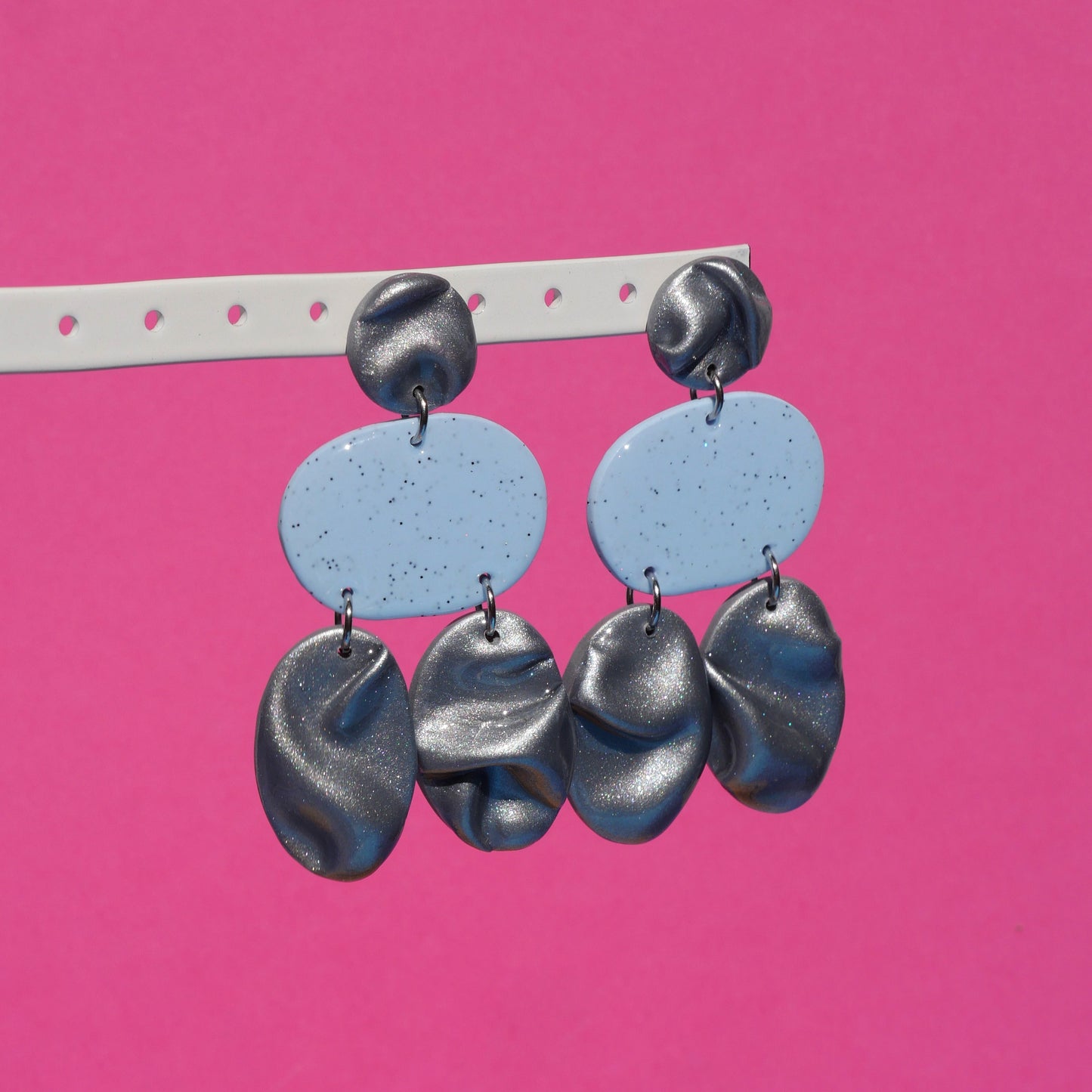 Earrings - Draped blue &amp; silver | Doris Collection