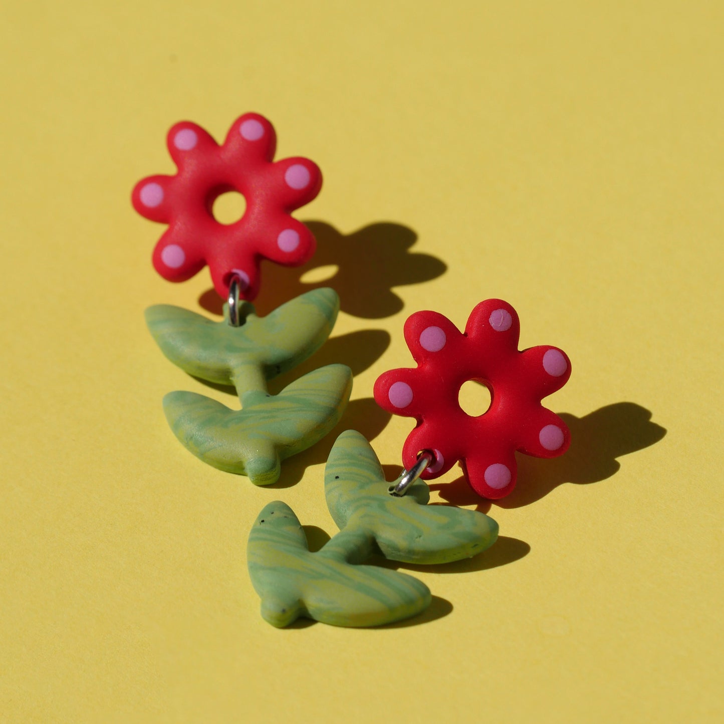 Earrings - Red flower | Doris Collection