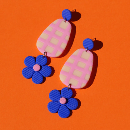 Earrings - Grid &amp; Flowers | Doris Collection