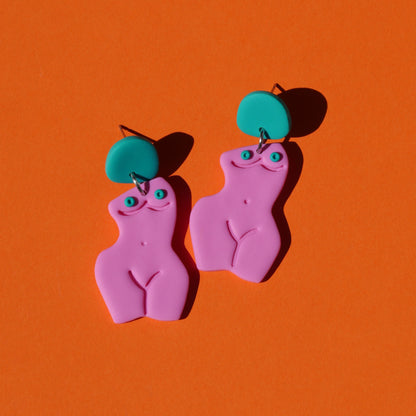 Earrings - pink woman's body | Agrippine Collection