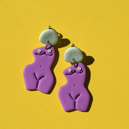 Earrings - lilac woman's body | AGRIPPINE Collection