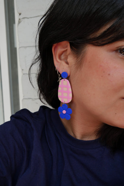 Earrings - Grid &amp; Flowers | Doris Collection