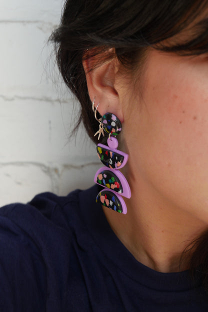 Dangle Earrings - Half Circle &amp; Confetti | Doris Collection