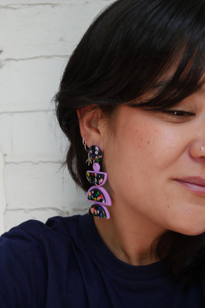 Dangle Earrings - Half Circle &amp; Confetti | Doris Collection