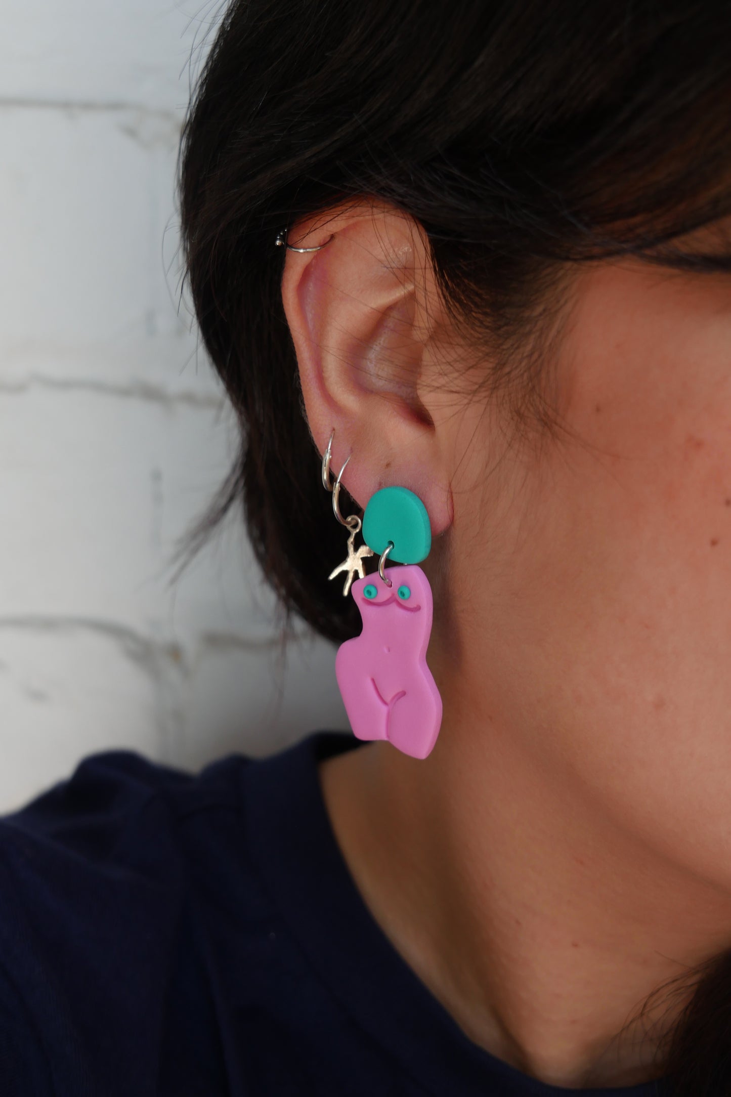 Earrings - pink woman's body | Agrippine Collection