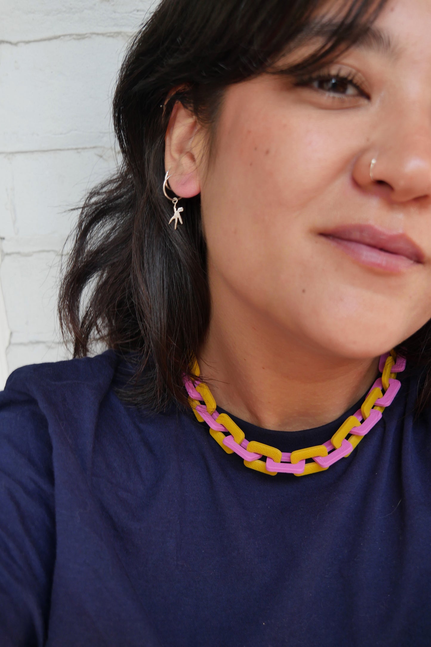 Collier chaîne - rose & jaune | Collection Doris