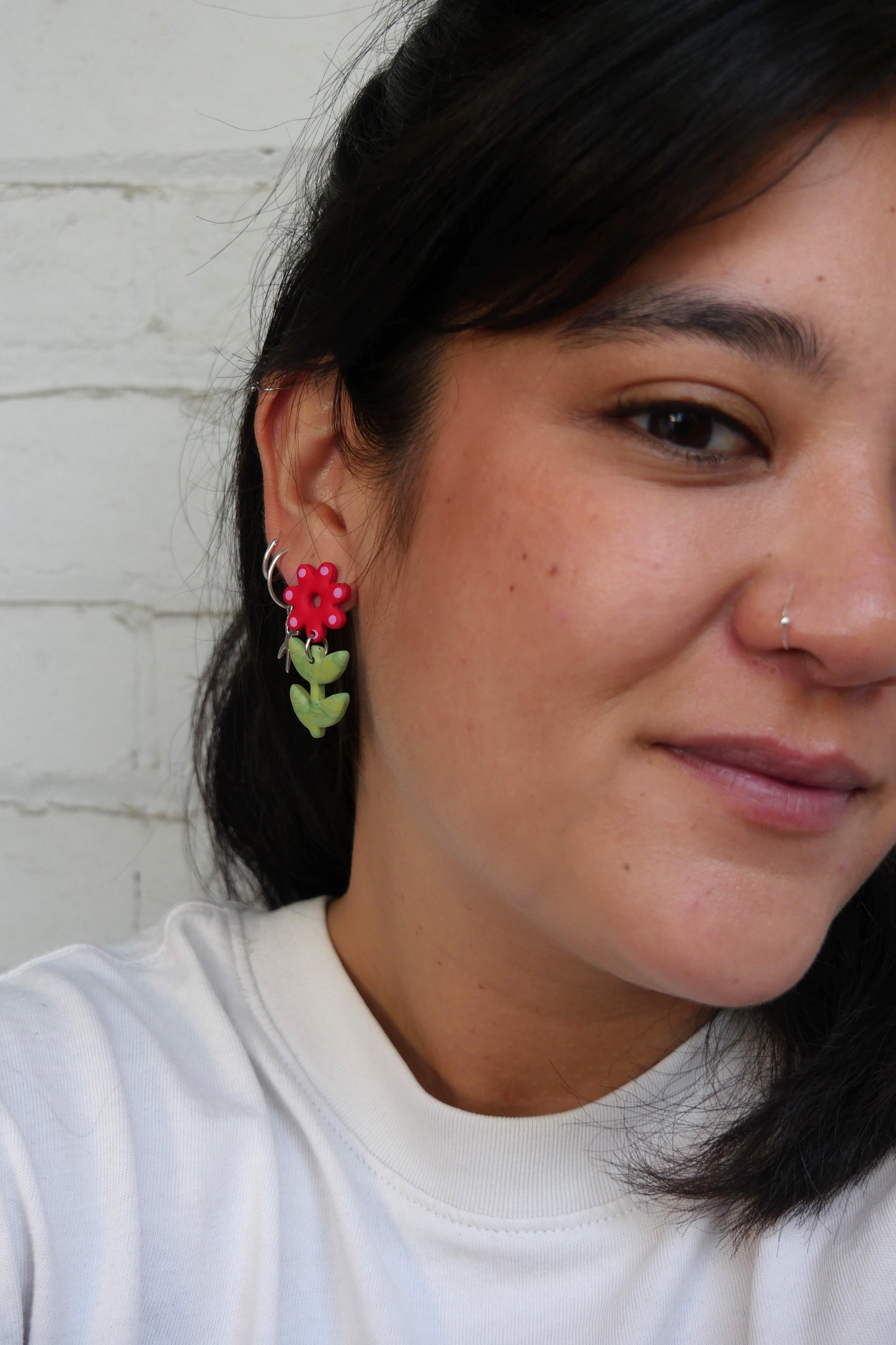 Earrings - Red flower | Doris Collection