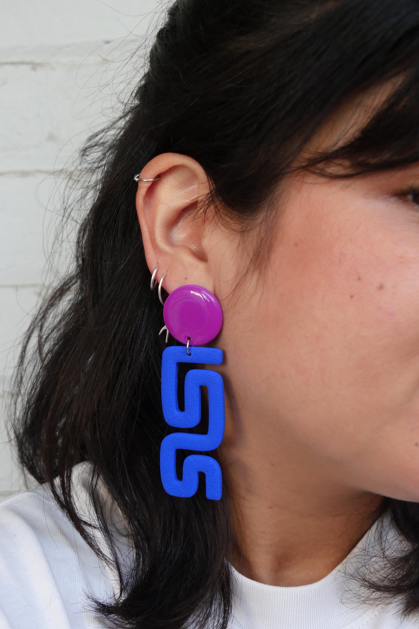 Earrings - Zig zag blue &amp; fushia | Doris Collection