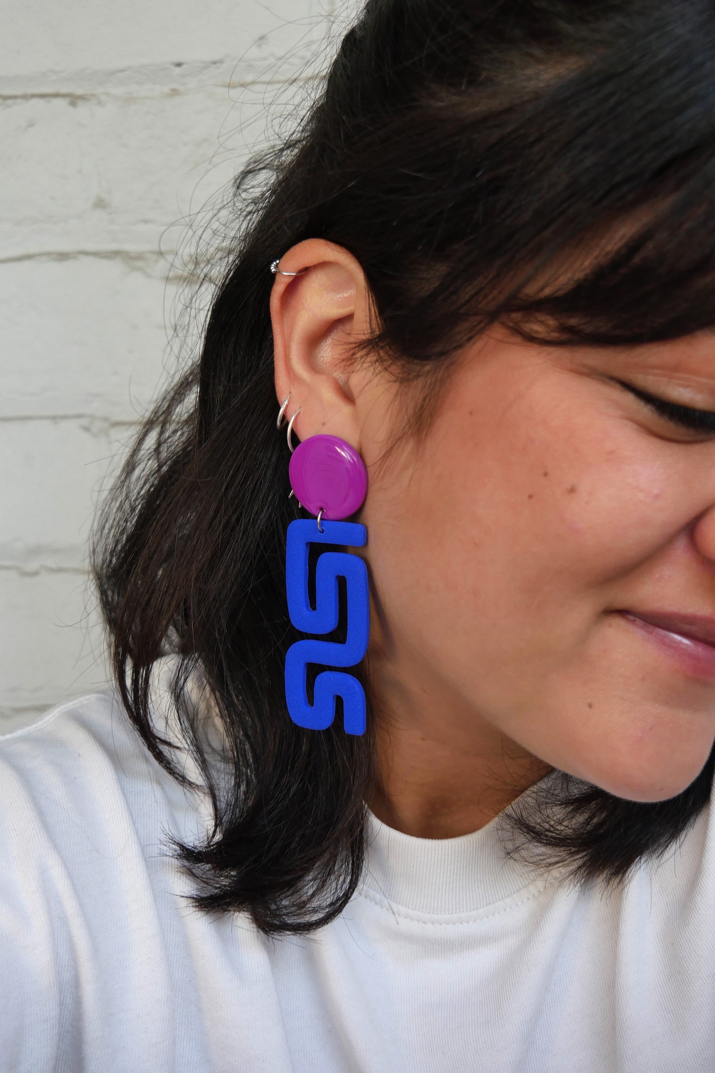 Earrings - Zig zag blue &amp; fushia | Doris Collection