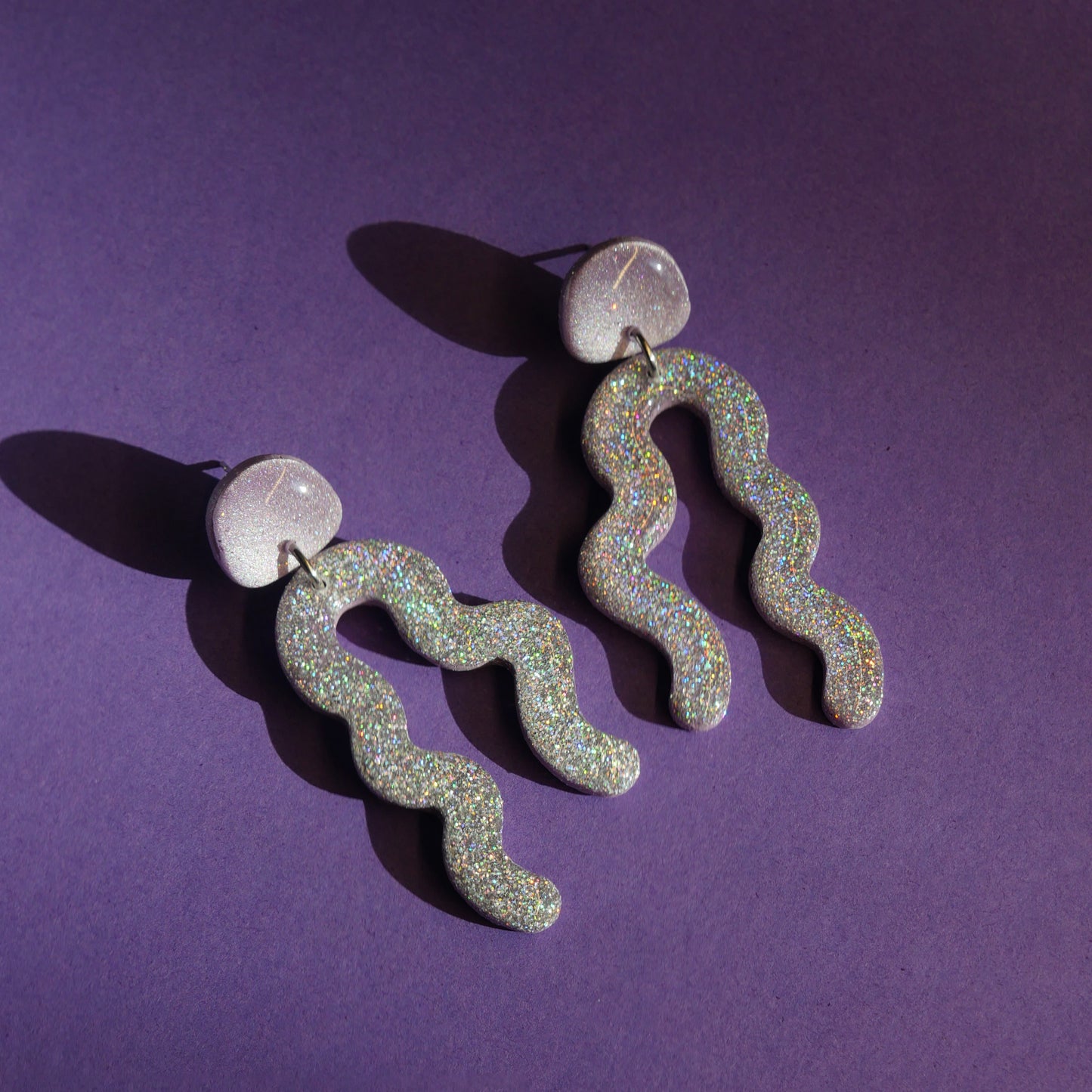 Boucles d'oreilles - Serpentine pailletée | Collection Gabie