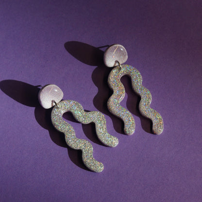 Boucles d'oreilles - Serpentine pailletée | Collection Gabie