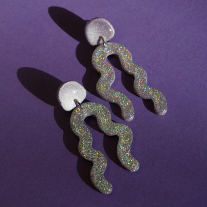 Boucles d'oreilles - Serpentine pailletée | Collection Gabie