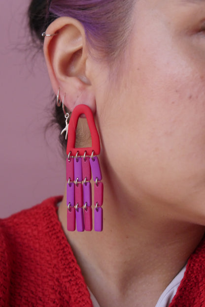 Boucles d'oreilles - Cascade fushia | Collection Gabie