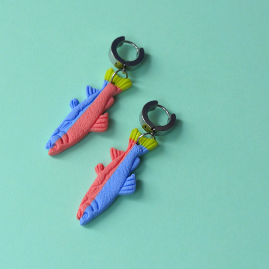 OOAK - Half arch and orange, neon pink drops
