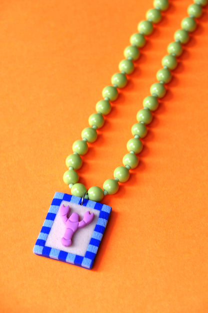 Collier homard argile polymère | Collection Berta