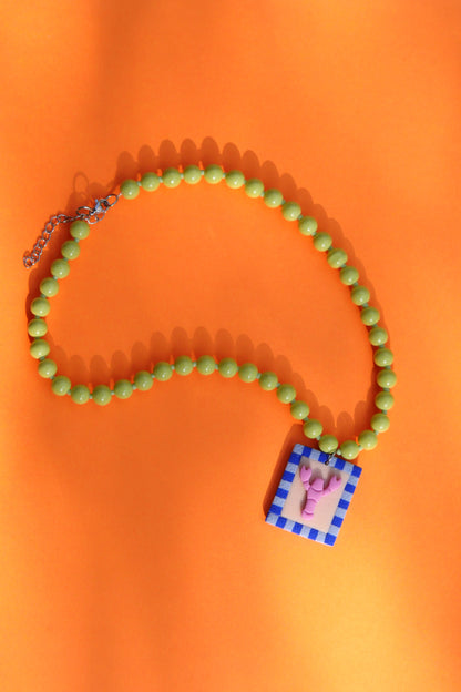 Collier homard argile polymère | Collection Berta