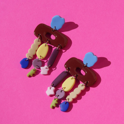 Boucles d'oreilles argile polymère - Méli-Mélo  | Collection Millie