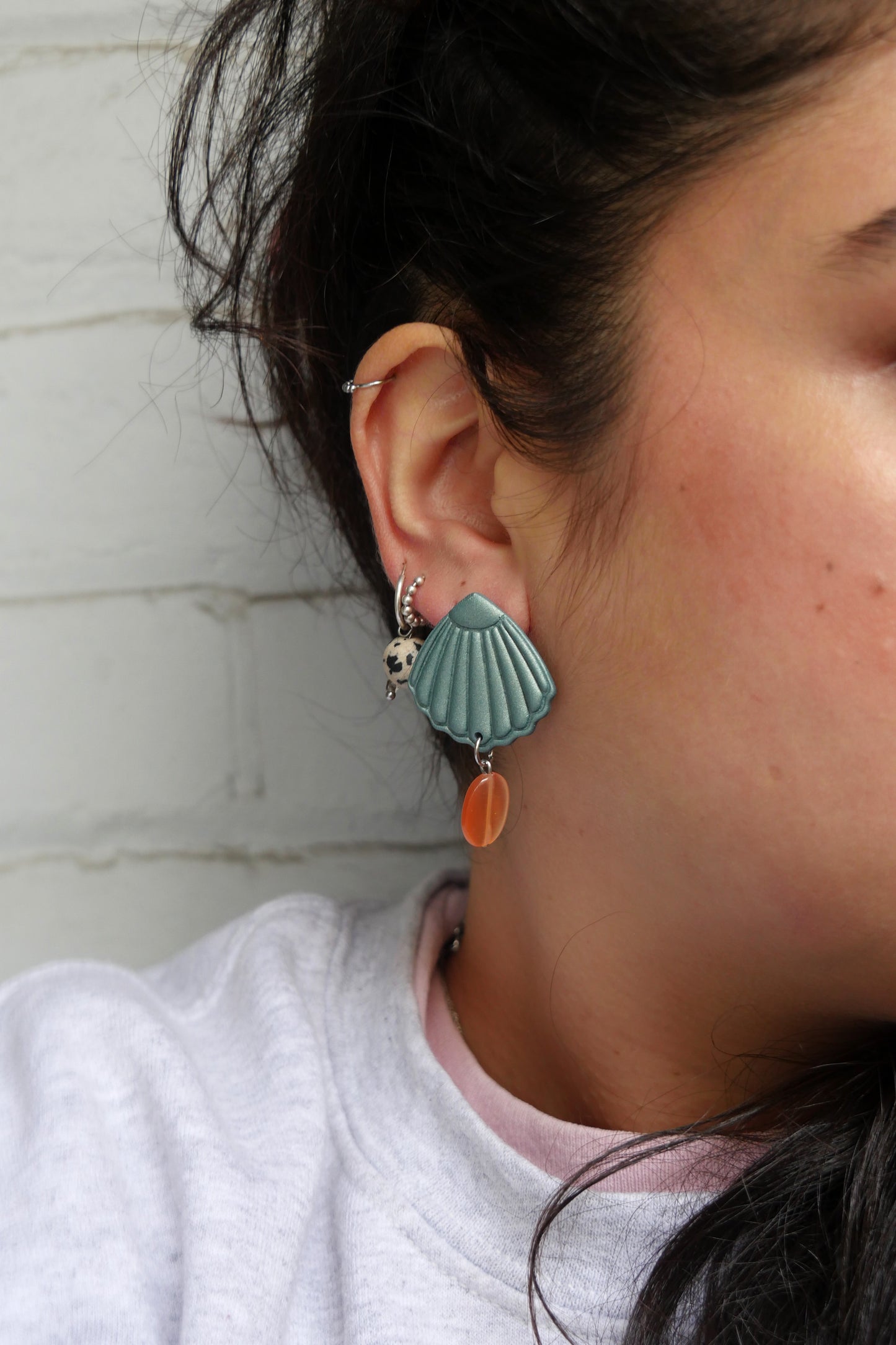 Boucles d'oreilles - Coquillage vert | SOLDES