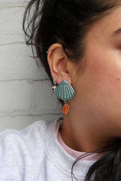 Boucles d'oreilles - Coquillage vert | SOLDES