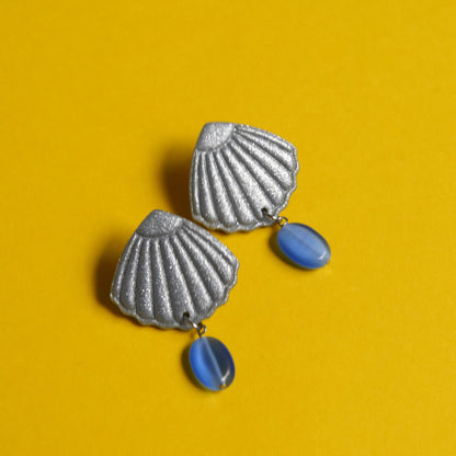 Boucles d'oreilles - Coquillage argenté| SOLDES