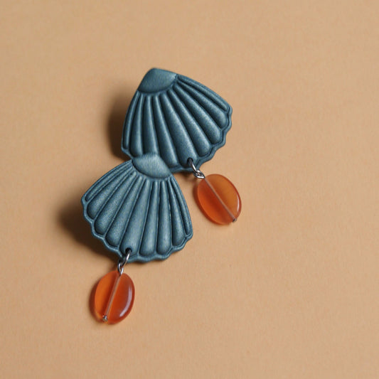 Boucles d'oreilles - Coquillage vert | SOLDES