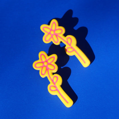 Boucles d'oreilles Marguerite jaune | Collection Huguette