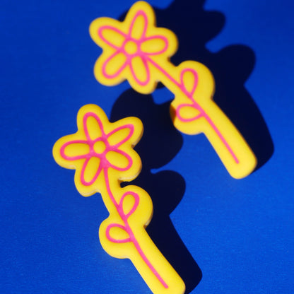 Boucles d'oreilles Marguerite jaune | Collection Huguette