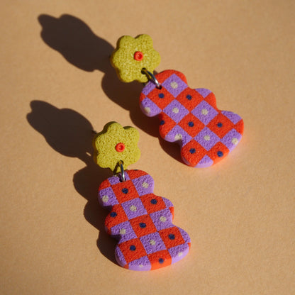 Boucles d'oreilles Vase & fleur | Collection Huguette