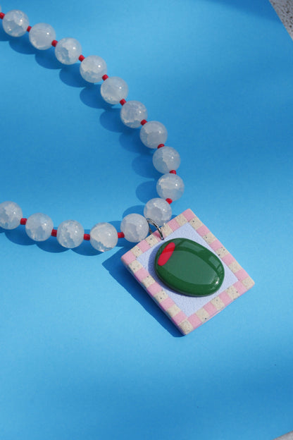 Collier Olive argile polymère | Collection CLÉO