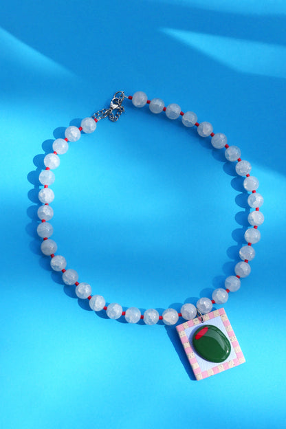 Collier Olive argile polymère | Collection CLÉO