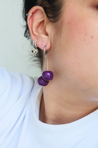 Boucles d'oreilles Cerise bordeaux | Collection Cléo