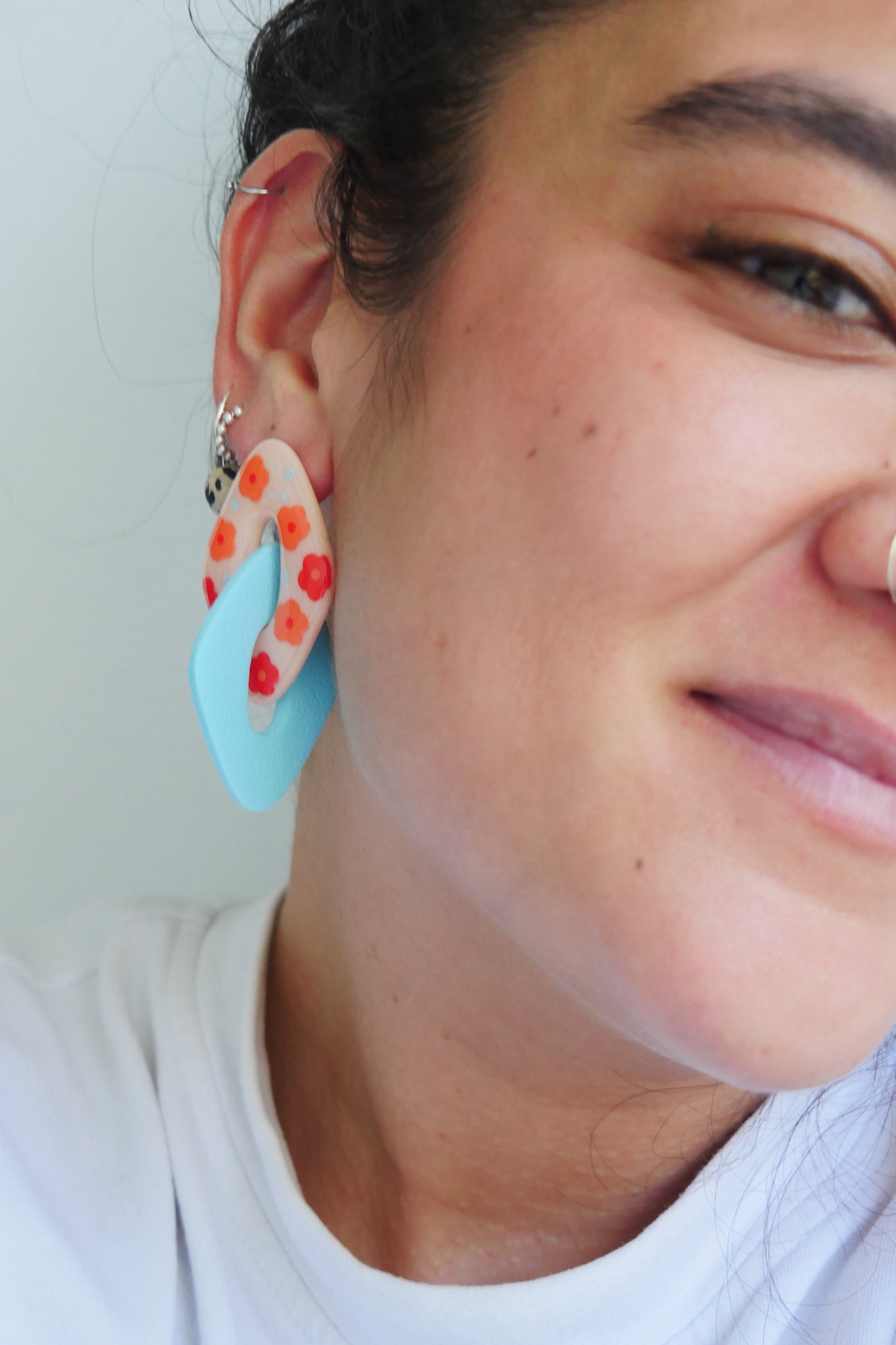 Boucles d'oreilles Losange fleurs | Collection Cléo