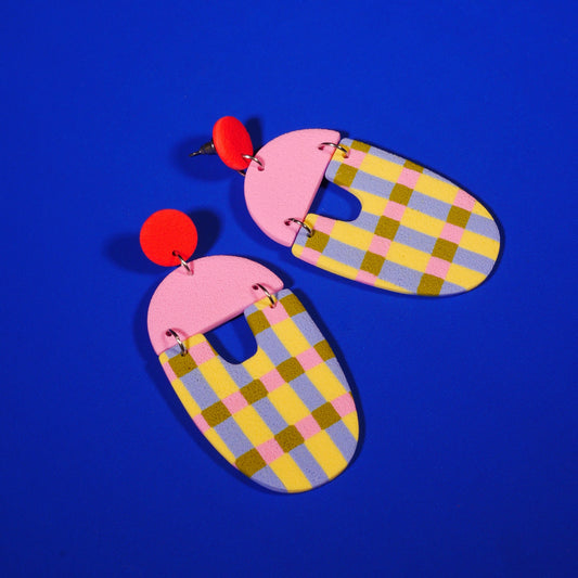 Boucles d'oreilles Napperons damier | Collection Cléo