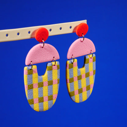 Boucles d'oreilles Napperons damier | Collection Cléo