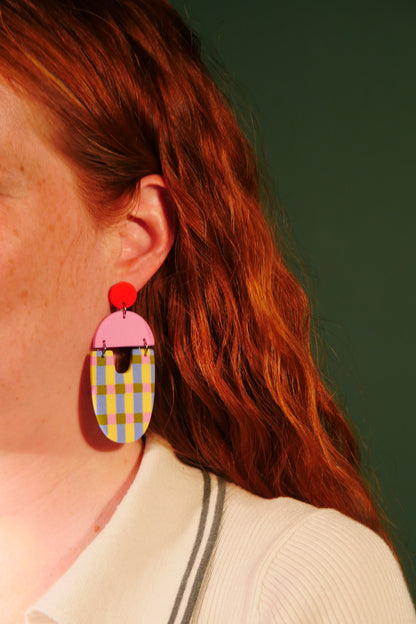 Boucles d'oreilles Napperons damier | Collection Cléo