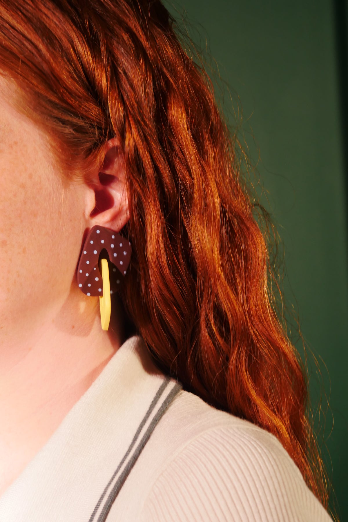 Boucles d'oreilles Losange pois & jaune | Collection Cléo