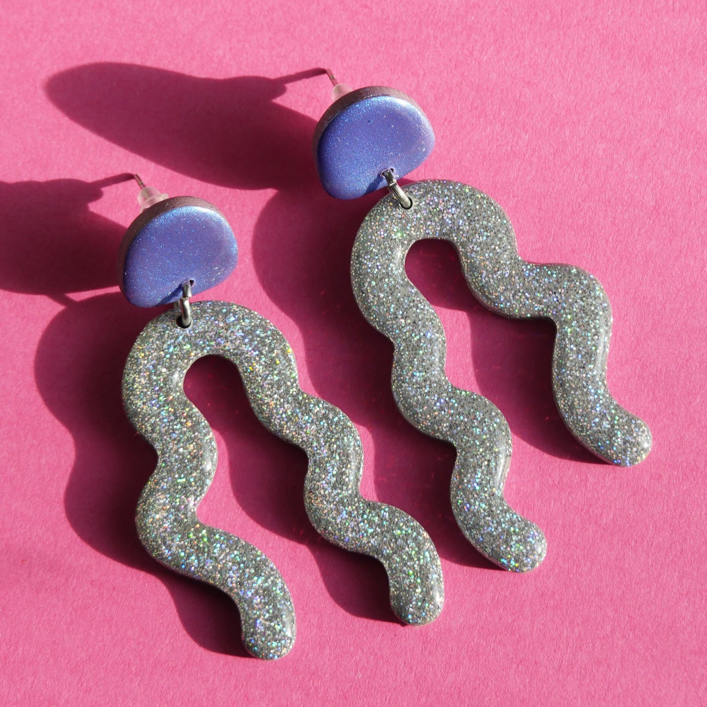 Boucles d'oreilles - serpentin paillettes | Collection Ode