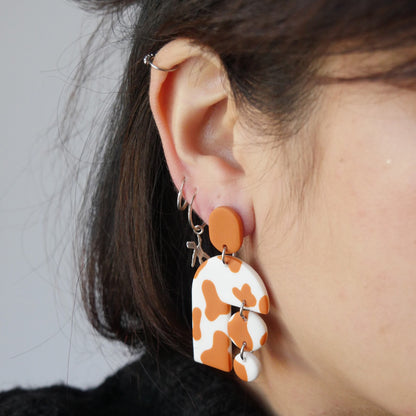 Earrings - Tarracotta cowhide | Permanent Collection