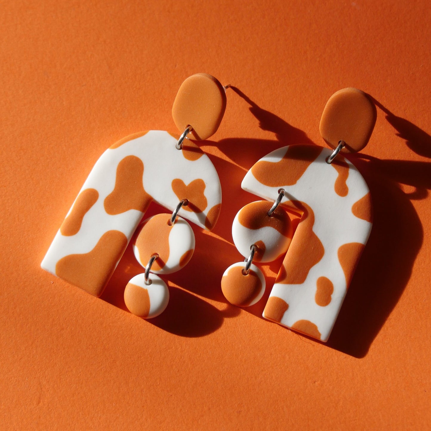 Earrings - Tarracotta cowhide | Permanent Collection