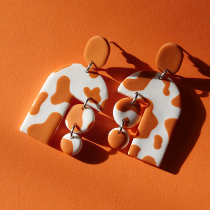 Earrings - Tarracotta cowhide | Permanent Collection