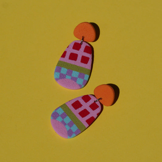Boucles d'oreilles - Patchwork coloré | Collection Garance